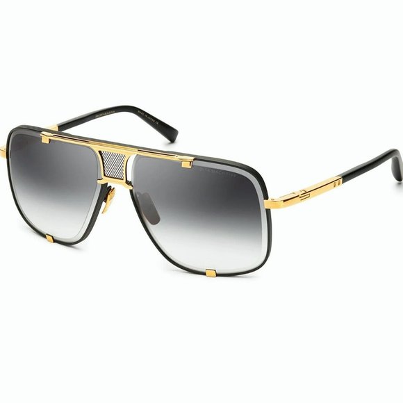 DITA Mach Five DRX 2087-A Matte Black Yellow Gold / Gray Gradient Sunglasses - Picture 7 of 8